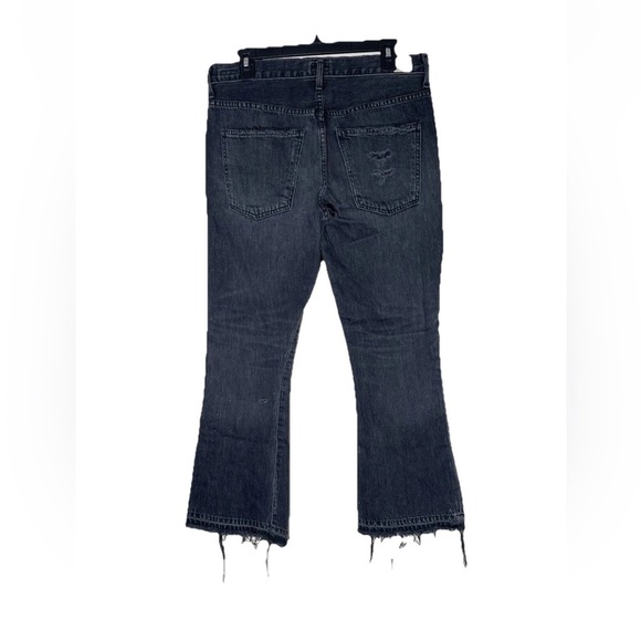 Citizens Of Humanity Sasha Twist Crop Flare Low Slung Sz 27 Black Hawk Wide Leg - Picture 6 of 16